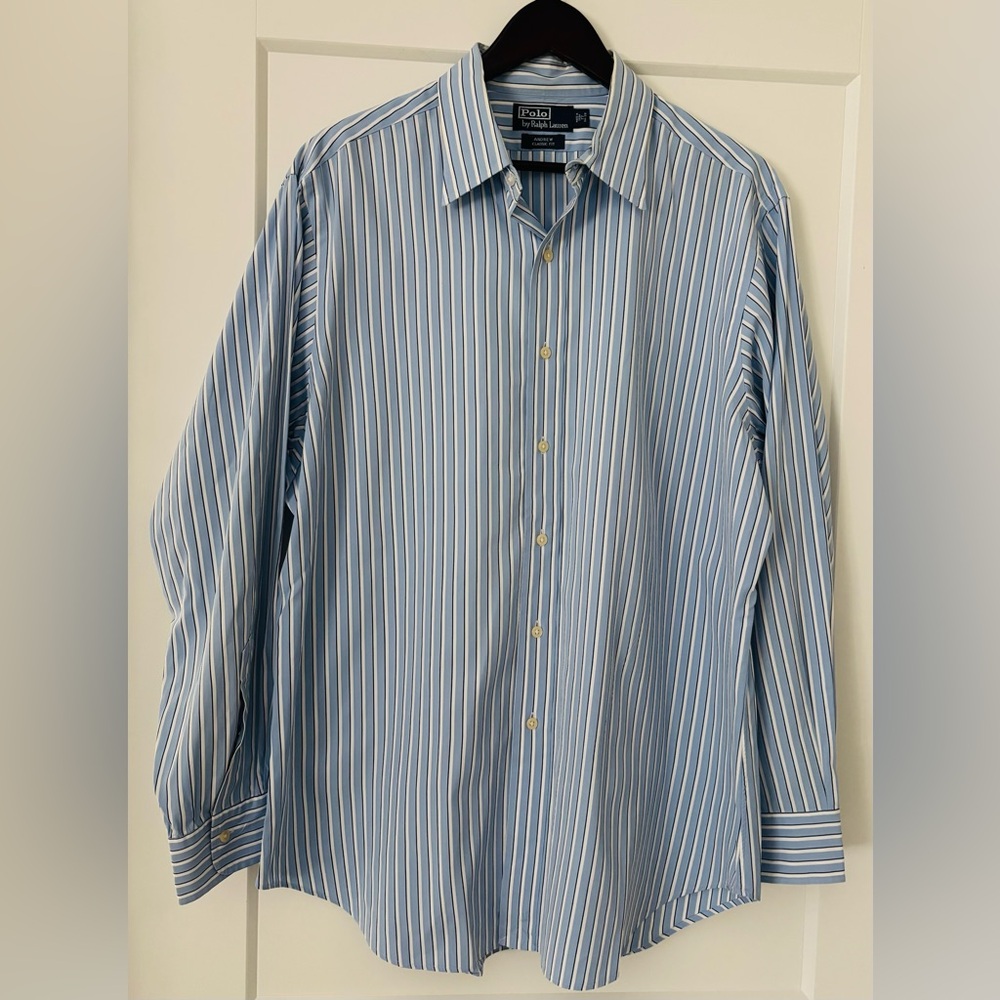 Ralph Lauren Striped Button-Down Shirt, 17 34/35